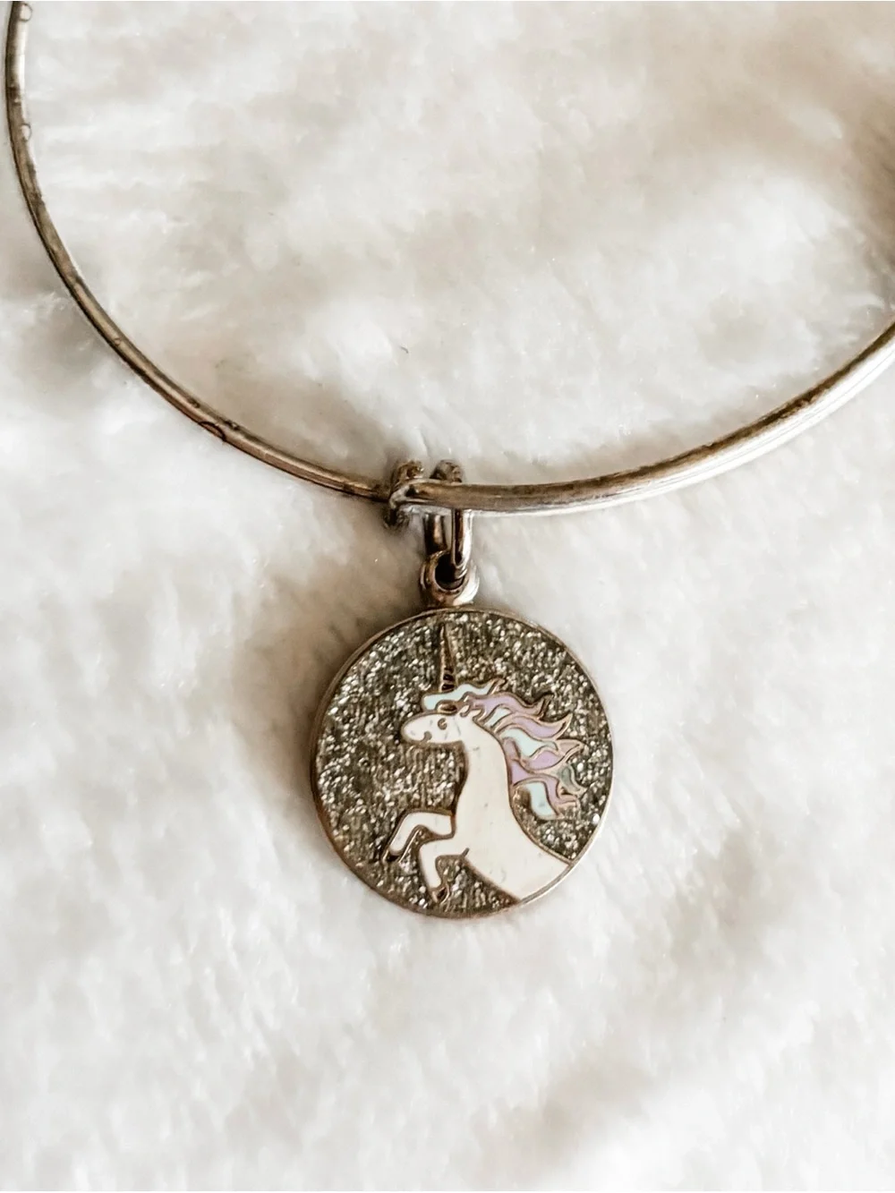 Alex and Ani Unicorn Charm Bangle Bracelet - Silver